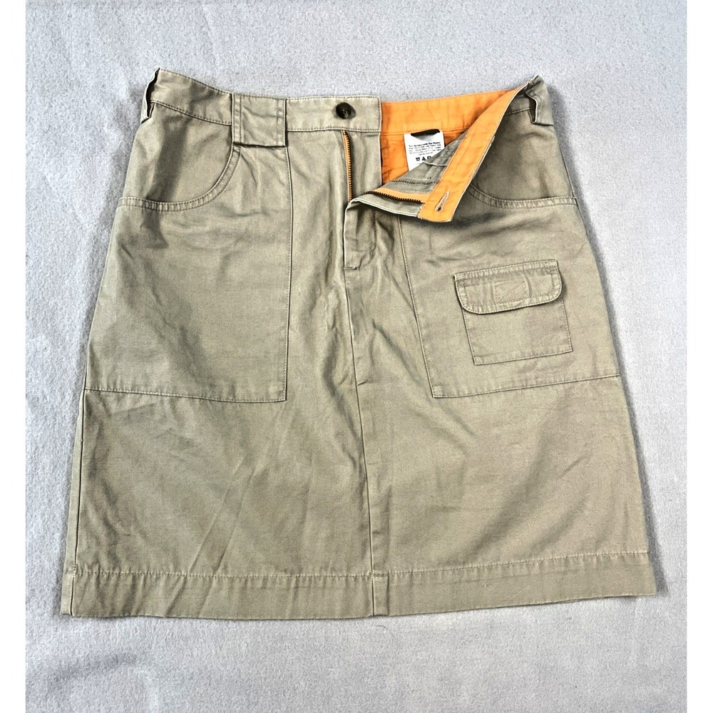 Eddie Bauer Khaki‎ Skirt Women's 10 Knee Length A-Line Cotton Twill  Pockets